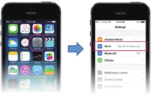 Wi-Fi-netwerk voor iOS-versie - Stap 1