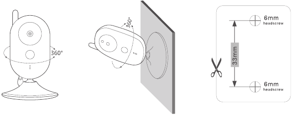 Installatie en aansluiting van de babyunit - Stap 2