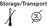 Toegestane opslag- en transporttemperatuur en vochtigheid