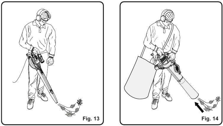 Bediening bladblazer