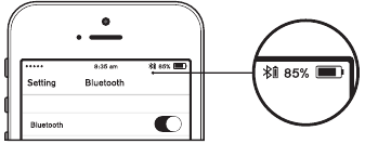 Batterij-LED-indicator op Bluetooth-apparaat