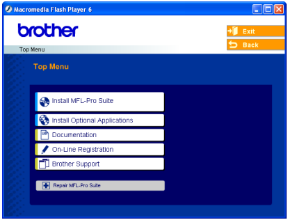 Menu van CD-ROM MFL-Pro Suite voor Windows