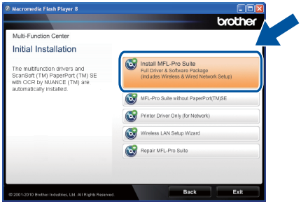 MFL-Pro Suite installeren op Windows Wireless - Stap 1