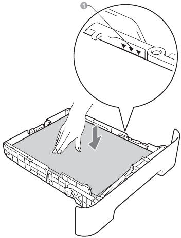 Het papier in de papierlade plaatsen - Stap 4