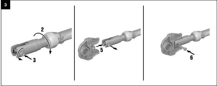 De krimp-/pers-/adapterbek installeren
