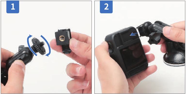Auto-zuignapbeugel en camera installeren - Stap 1