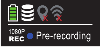 Pre-opnamemodus (Pre-recording is ingesteld op aan)