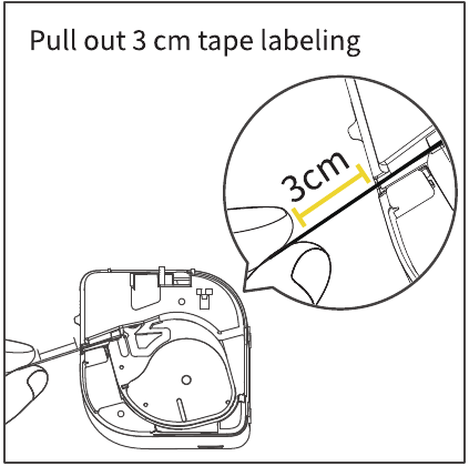 De labeltape installeren - Stap 1