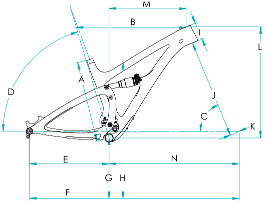 Geometrie YETI SB4.5 mountainbike