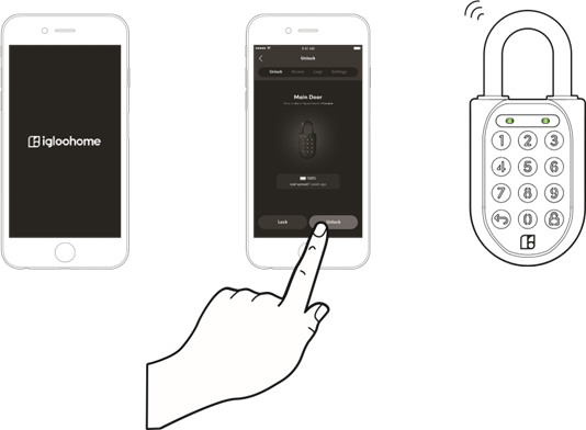 Om te ontgrendelen via Bluetooth