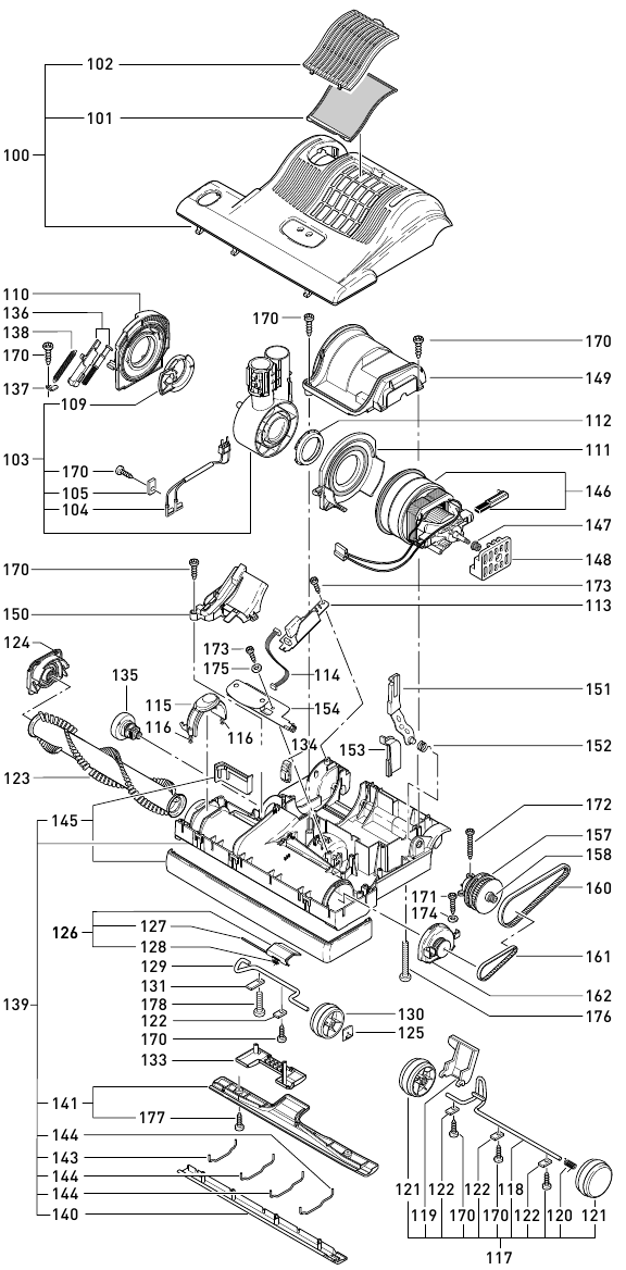 SCHEMA EN ONDERDELENLIJST - Motorvoet - 90407AM ESSENTIAL G5