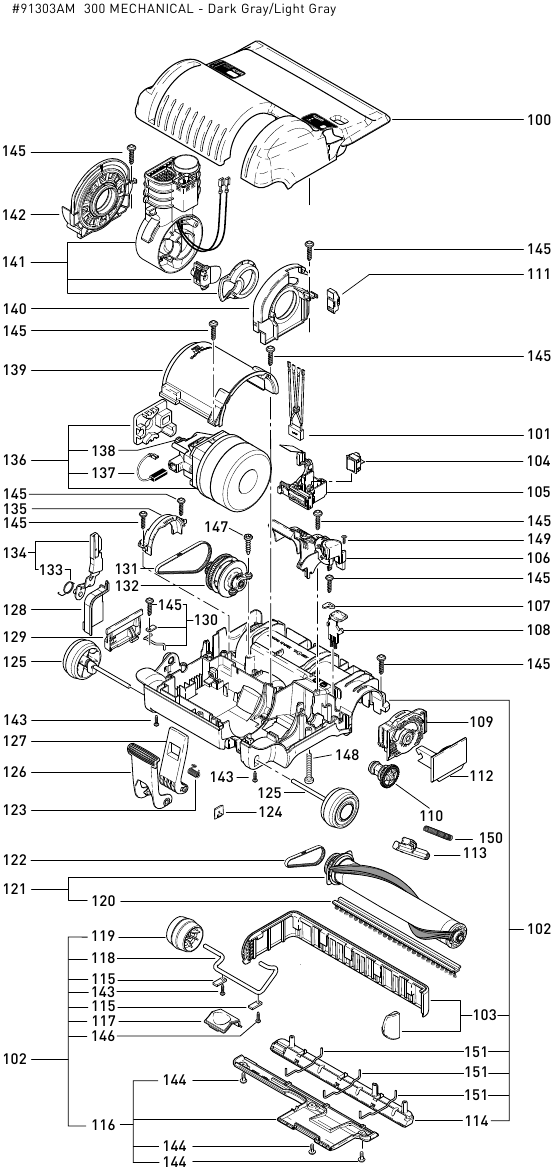300 MECHANICAL SCHEMATISCHE EN ONDERDELENLIJST