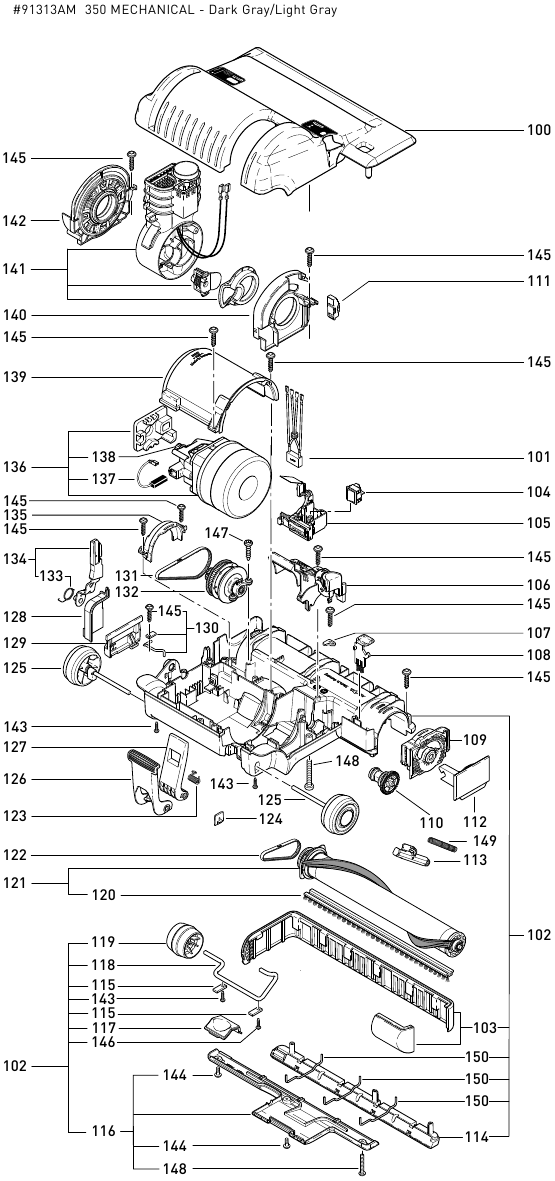 350 MECHANICAL SCHEMATISCHE EN ONDERDELENLIJST