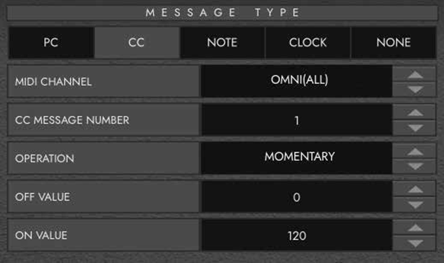 BERICHTTYPE - CC - CONTROL CHANGE