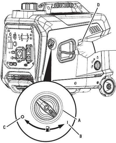 DE GENERATOR STARTEN - Stap 1