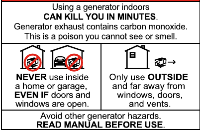 VOORDAT U DE GENERATOR START