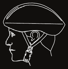 een helm die goed past en het voorhoofd bedekt