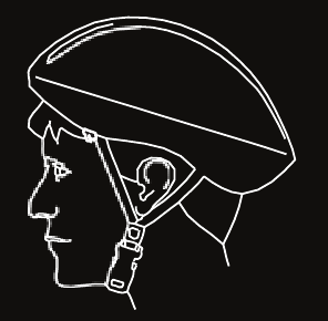 een helm die niet goed past en het voorhoofd blootstelt