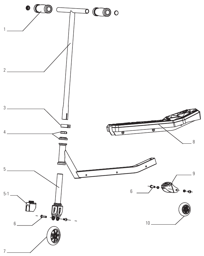 ONDERDELENLIJST CASTERSCOOTER