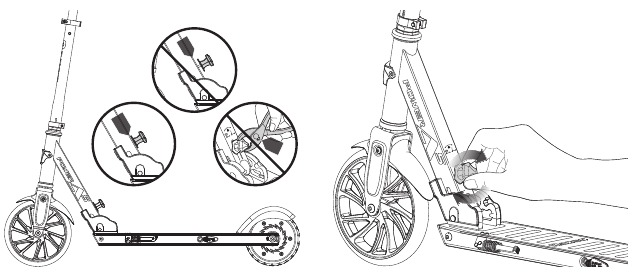 De scooter uitvouwen voor het eerste gebruik - Stap 3