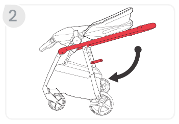 De kinderwagen inklappen - Stap 2