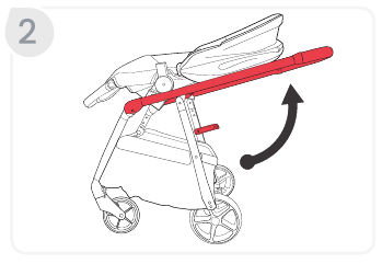 De kinderwagen uitklappen - Stap 2