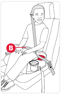 Fig. B. Correcte heupgordelpositie.