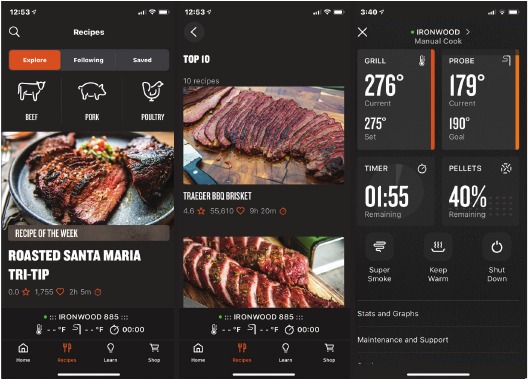 FUNCTIES - TRAEGER APP INTERFACE