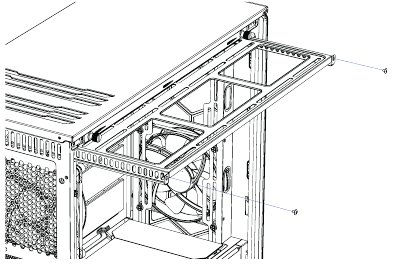 INSTALLATIE VAN COMPONENTEN - Bovenste radiator, ventilatoren - Stap 1