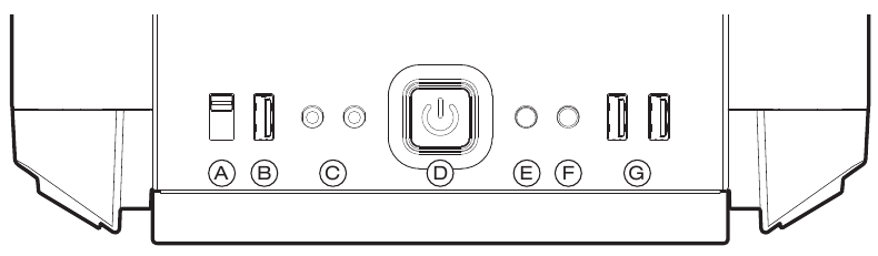Front I/O- en mediapoorten