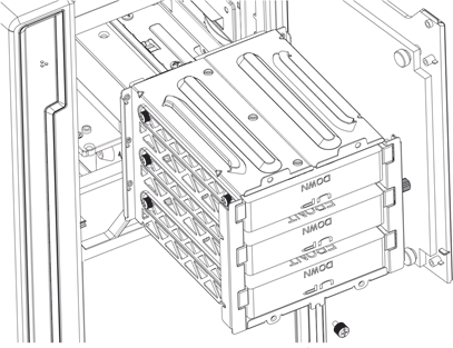 INSTALLATIE VAN DE 3-BAY HDD-KOOI IN DE 5,25 BAY - Stap 5
