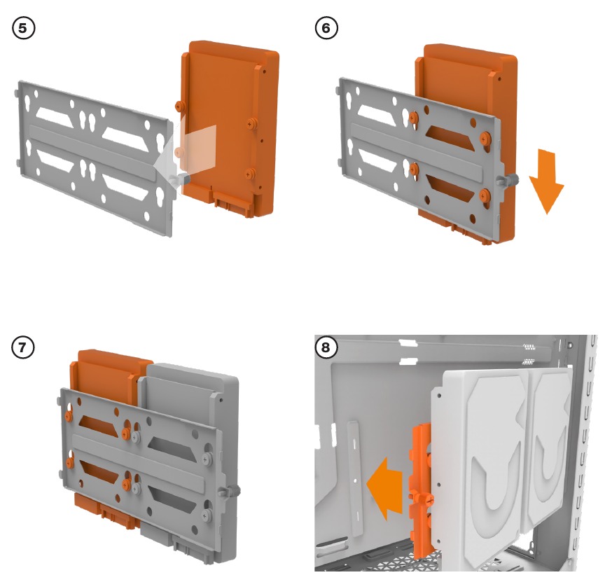 INSTALLATIE VAN HDD'S OP DE BEUGEL - Stap 2