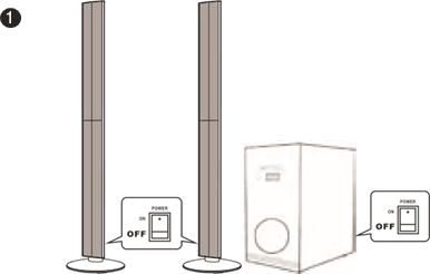 Achterspeakers koppelen - Stap 1