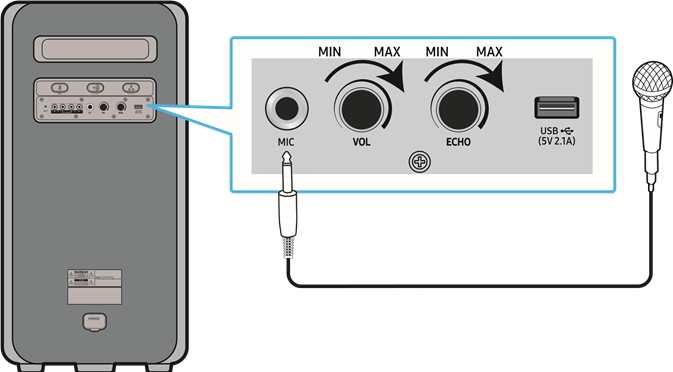 Een externe microfoon aansluiten