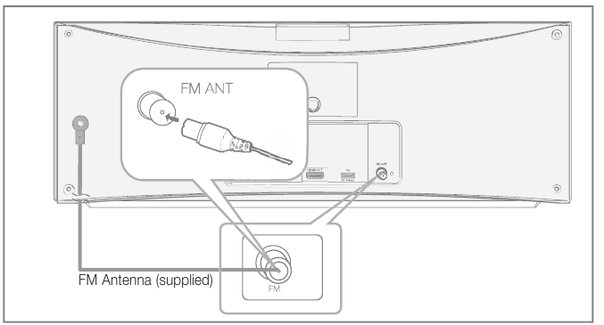 De FM-antenne aansluiten