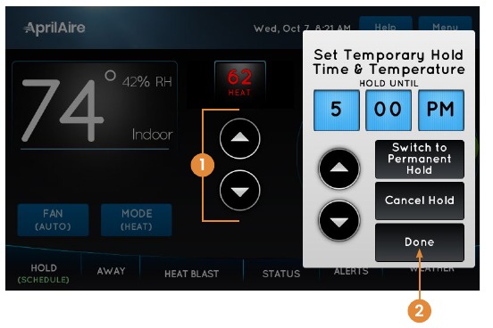 TEMPERATUURINSTELPUNT WIJZIGEN 