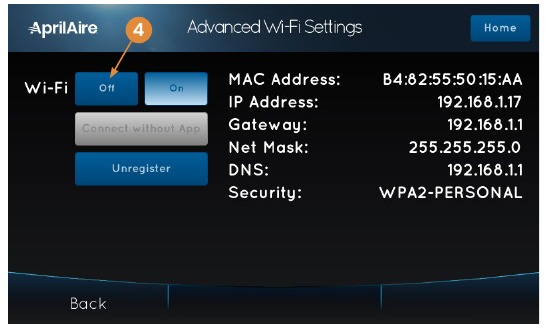 DE WI-FI-RADIO UITSCHAKELEN - Stap 2