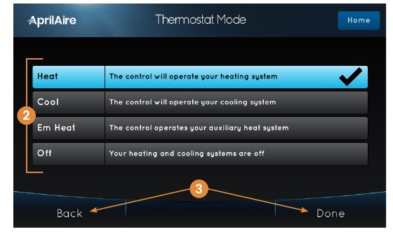 SYSTEEMMODUS SELECTEREN 