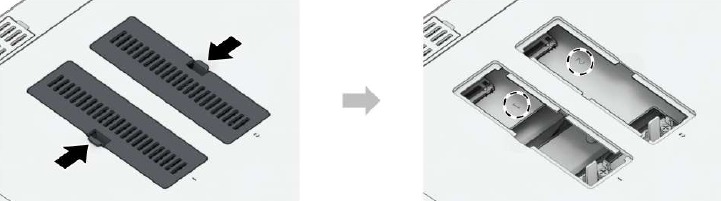 Een M.2 NVMe SSD-module installeren - Stap 1