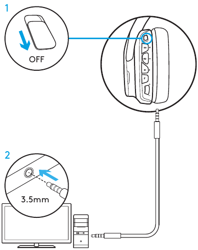 INSTALLATIE VOOR PC - 3,5MM-AANSLUITING
