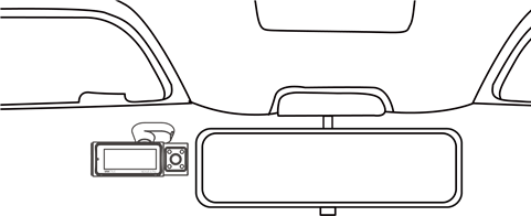 Schakel de dashcam in om de installatielocatie te selecteren