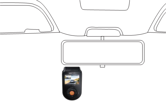 Dashcam inschakelen, installatiepositie selecteren