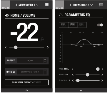 OPTIES VOOR APPARAATBEDIENING - De SVS Bluetooth-app gebruiken