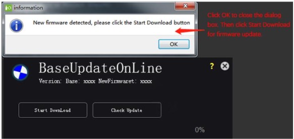 Firmware online bijwerken - Stap 1