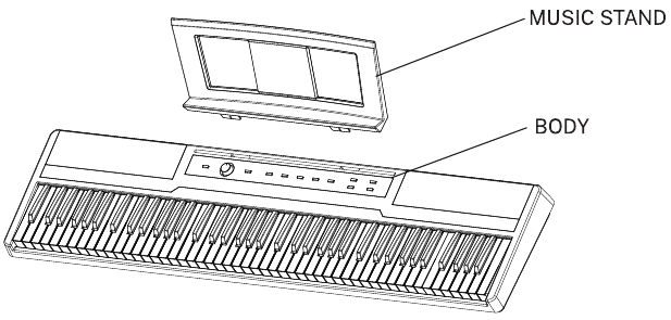 De muziekstandaard installeren