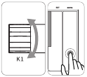 Adjust the parameters by rotating K1, and finally press the Enter key on the keyboard for saving