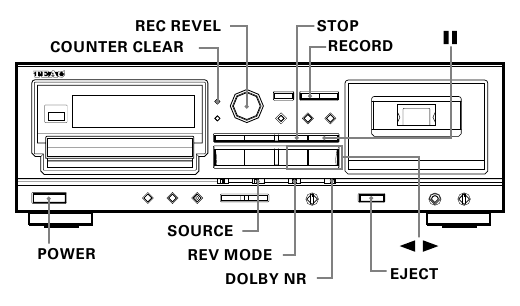 Cassettedeck Bediening