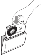 cassettebandje in het compartiment plaatsen