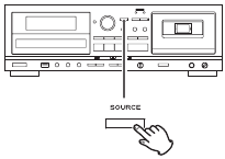 druk herhaaldelijk op de SOURCE-knop