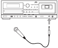 sluit de microfoonstekker aan op de MIC-connector
